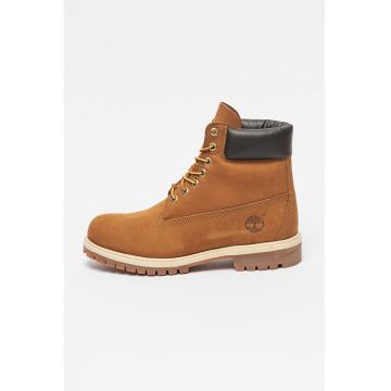 Bocanci impermeabile de piele nabuc cu garnituri de piele Premium 6 - Maro deschis