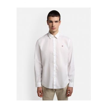 Camasa uni din bumbac cu maneca lunga Graie -