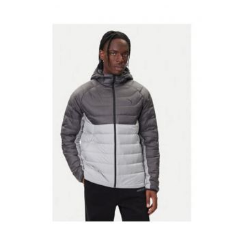 Geaca de puf barbateasca -  gri - material sintetic -