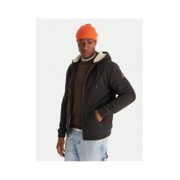 Geaca unisex  Keller Sherpa - neagra - material sintetic