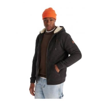 Geaca unisex  Keller Sherpa - neagra - material sintetic