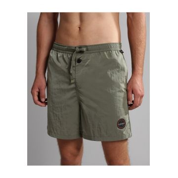 Pantaloni scurti de baie cu imprimeu uni Plata -