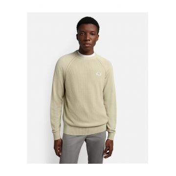 Pulover cu guler rotund si detaliu logo Delapierre -