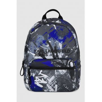 Rucsac cu imprimeu graffiti Essential - Alb/Gri inchis