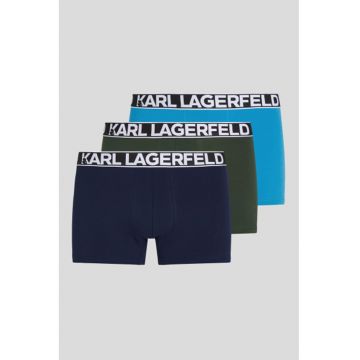 Set de boxeri cu banda logo in talie - 3 perechi - Verde/Albastru/Bleumarin