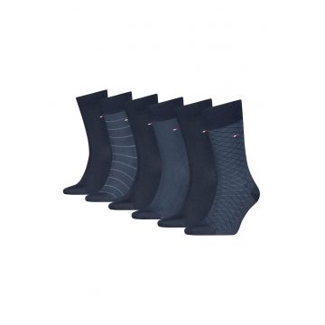 Set de sosete lungi cu model uni - 6 perechi - Bleumarin