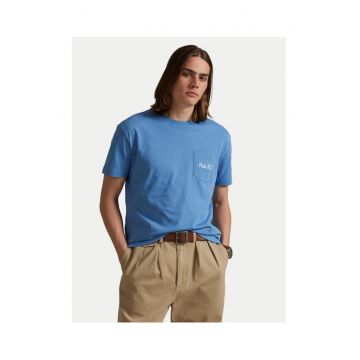 Tricou - albastru - bumbac -
