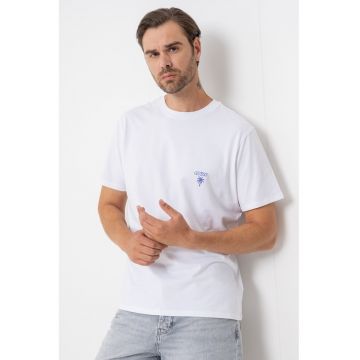 Tricou cu imprimeu logo pe partea din spate - Alb/Violet