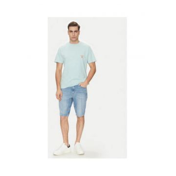 Tricou cu imprimeu pe partea din spate - albastru glaciar