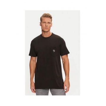 Tricou din amestec de lyocell cu buzunar aplicat pe piept