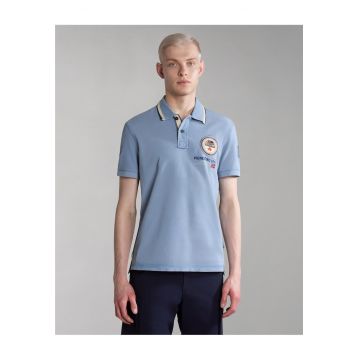 Tricou din bumbac polo cu detalii logo brodate Gandy