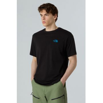 Tricou lejer cu imprimeu foto pe partea din spate Slopes - Negru