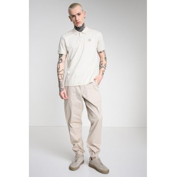 Tricou polo cu logo - Alb/Gri