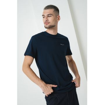 Tricou slim fit cu logo - Albastru ultramarin