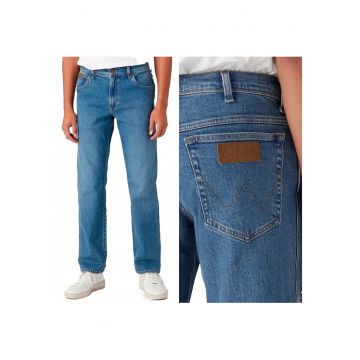 Blugi Barbati -  Texas - Straight Fit - Talie Medie - 5 Buzunare - Fermoar - Lungi - Bumbac - W32-L32 US - Albastru