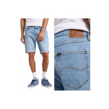 Blugi Scurti Barbati -  5 Pocket Short - Regular Fit - Denim Accent - Lungime Scurta - 5 Buzunare - Fermoar - Bumbac - 34 USA - Albastru