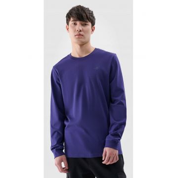 Bluza barbati - cu maneca lunga  bleumarin - bumbac - croiala normala