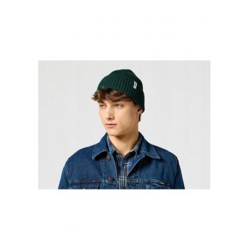 Caciula Barbati -  Sign Off - Regular Fit - Cu Logo - Sezonul Toamna-Iarna - Cald Si Confortabil - Material Tricotat Reiat - Bumbac - UNI INTL - Verde