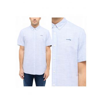 Camasa Barbati -  Berkeley - Regular Fit - Design Clasic - Maneci Scurti - Cu Guler - Cu Nasturi - Bumbac - M INTL - Albastru