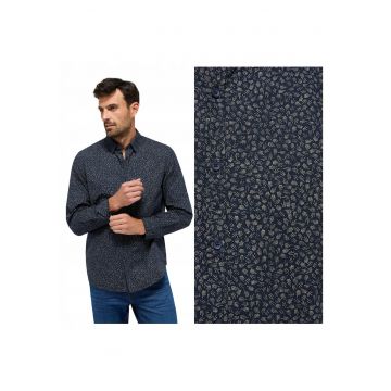 Camasa Barbati -  Elmore - Regular Fit - Design Clasic - Maneci Lungi - Cu Guler - Cu Nasturi - Bumbac - S INTL - Albastru