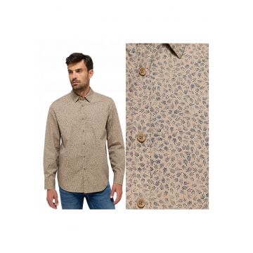 Camasa Barbati -  Elmore - Regular Fit - Design Clasic - Maneci Lungi - Cu Guler - Cu Nasturi - Bumbac - S INTL - Bej