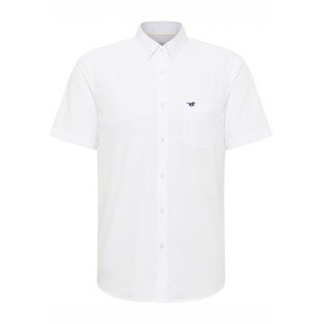 Camasa Barbati -  Gilroy - Regular Fit - Design Clasic - Maneci Scurti - Cu Guler - Cu Nasturi - Bumbac - M INTL - Alb