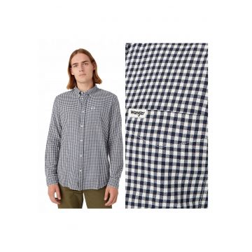 Camasa Barbati -  LS1PKT Button Down - Regular Fit - Design Clasic - Maneci Lungi - Cu Guler - Cu Nasturi - Bumbac - 2XL INTL - Albastru