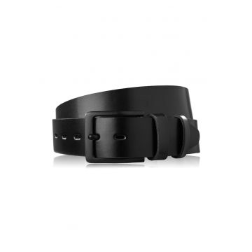 Curea pentru pantaloni din piele pentru barbati Brodrene OPM-08 Catarama neagra Latime 4 Latime Lungime - Negru