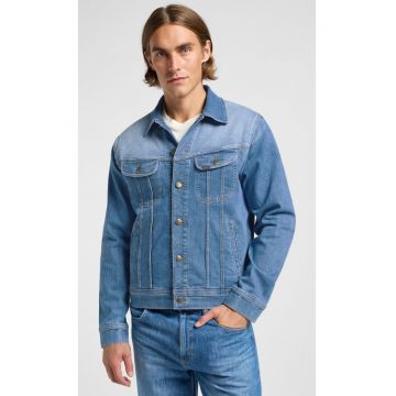 Geaca denim barbati  model RIDER - albastru - bumbac - croiala regular fit/slim fit - maneca scurta