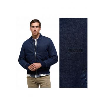 Jacheta Barbati -  Byron - Regular Fit - Design Clasic - Maneci Lungi - 2 Buzunare - Cu Fermoar - Bumbac - Albastru - Albastru