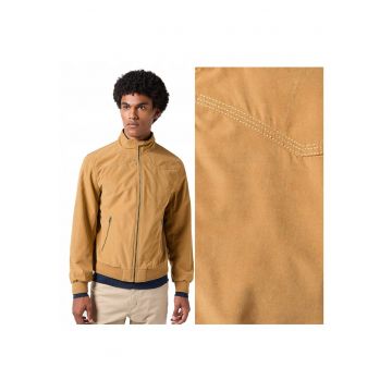 Jacheta Barbati -  Harrington Jacket - Regular Fit - Design Clasic - Maneci Lungi - 2 Buzunare - Cu Fermoar - Bumbac - XL INTL - Bej
