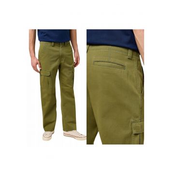 Pantaloni Barbati -  Cargo - Lungi - Straight Fit - Talie Medie - 5 Buzunare - Fermoar - Bumbac - Verde - Verde