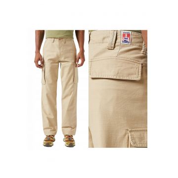 Pantaloni Barbati -  Casey Jones Cargo - Lungi - Straight Fit - Talie Medie - 5 Buzunare - Fermoar - Bumbac - Bej - Bej