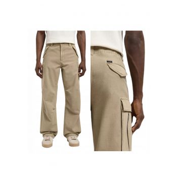 Pantaloni Barbati -  Parachute Cargo Kansas - Lungi - Straight Fit - Talie Medie - 6 Buzunare - Cu Nasturi - Bumbac - W31-L34 US - Bej