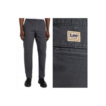 Pantaloni Barbati -  Relaxed Workwear Chino - Regular Fit - Cu Fermoar - 5 Budwqfzunare - Lungi - Bumbac - Gri - Gri