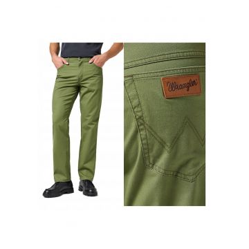 Pantaloni Barbati -  Texas - Lungi - Straight Fit - Talie Medie - 5 Buzunare - Fermoar - Bumbac - W31-L32 US - Verde