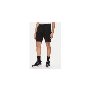 Pantaloni scurti sport barbati -  Negru - bumbac organic/poliester - Negru