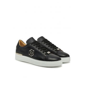 Pantofi sport barbati  negru - piele ecologica - fitness