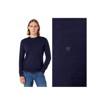 Pulover Barbati -  Crewneck Knit - Regular Fit - Fara Inchidere - Decolteu Rotund - Maneci Lungi - Fara Buzunare - Bumbac - S INTL - Albastru