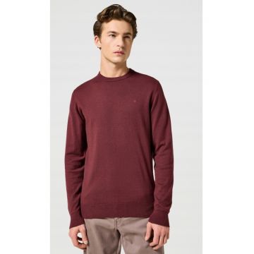 Pulover barbati -  tricotat - regular fit - bordo - bumbac cu adaos de lana