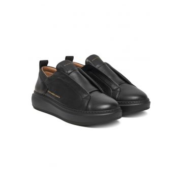 Tenisi barbati -  piele naturala - negru - Negru