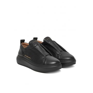 Tenisi barbati -  piele naturala - negru - Negru