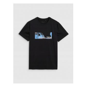 Tricou Barbati  Cool Tide Negru - 100% Bumbac - Regular Fit - SS25 - Marimi S-XXL