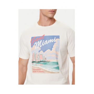 Tricou barbati -  ecru - 100% bumbac -