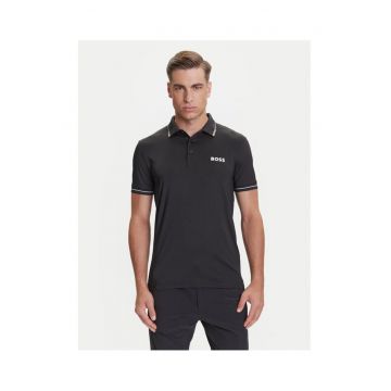 Tricou barbati  negru - model polo - bumbac