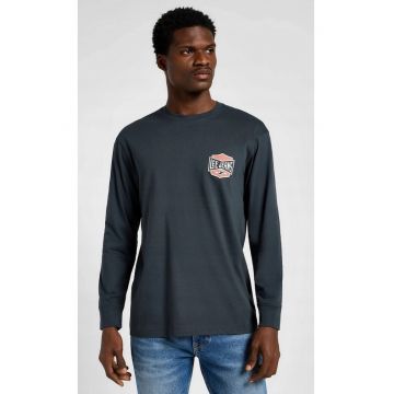 Tricou barbati -  supradimensionat - imprimeu logo - negru - bumbac