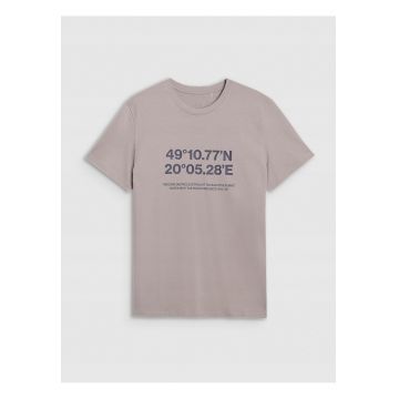 Tricou Sport  Barbati - Gri Deschis - Bumbac 100% - Regular Fit - Marimi S-3XL - Sportstyle SS25