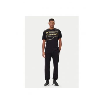 Tricou sport barbati  negru/auriu - bumbac