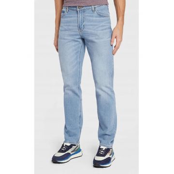 Blugi barbatesti  West - relaxati - drepti - albastru - tesatura reciclata