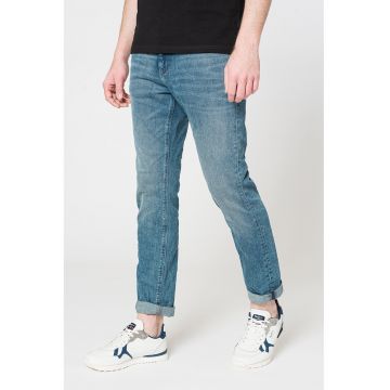 Blugi regular fit cu talie medie - Albastru petrol